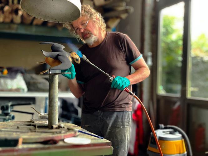 Mark Dedrie -patineren van papegaaiduiker Mark Dedrie - papegaaiduiker